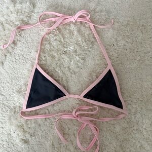 Edikted pink and navy Triangle Bikini Top Size XS NEVER WORN